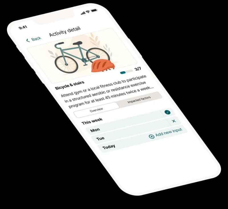Activity tracking screen